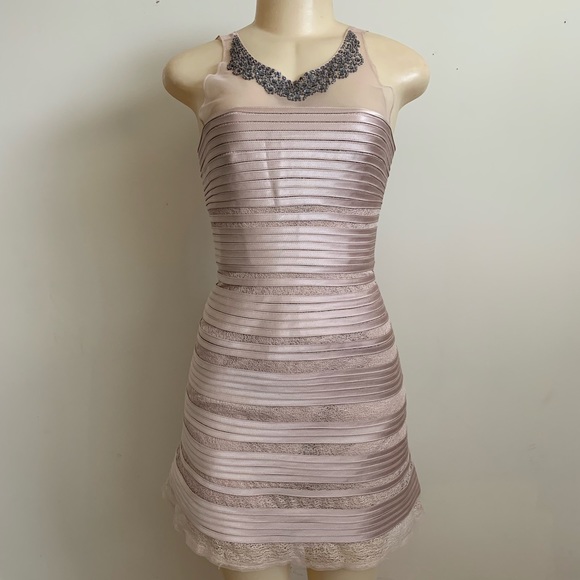bcbg champagne dress